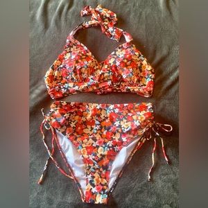 Pink floral swimsuit